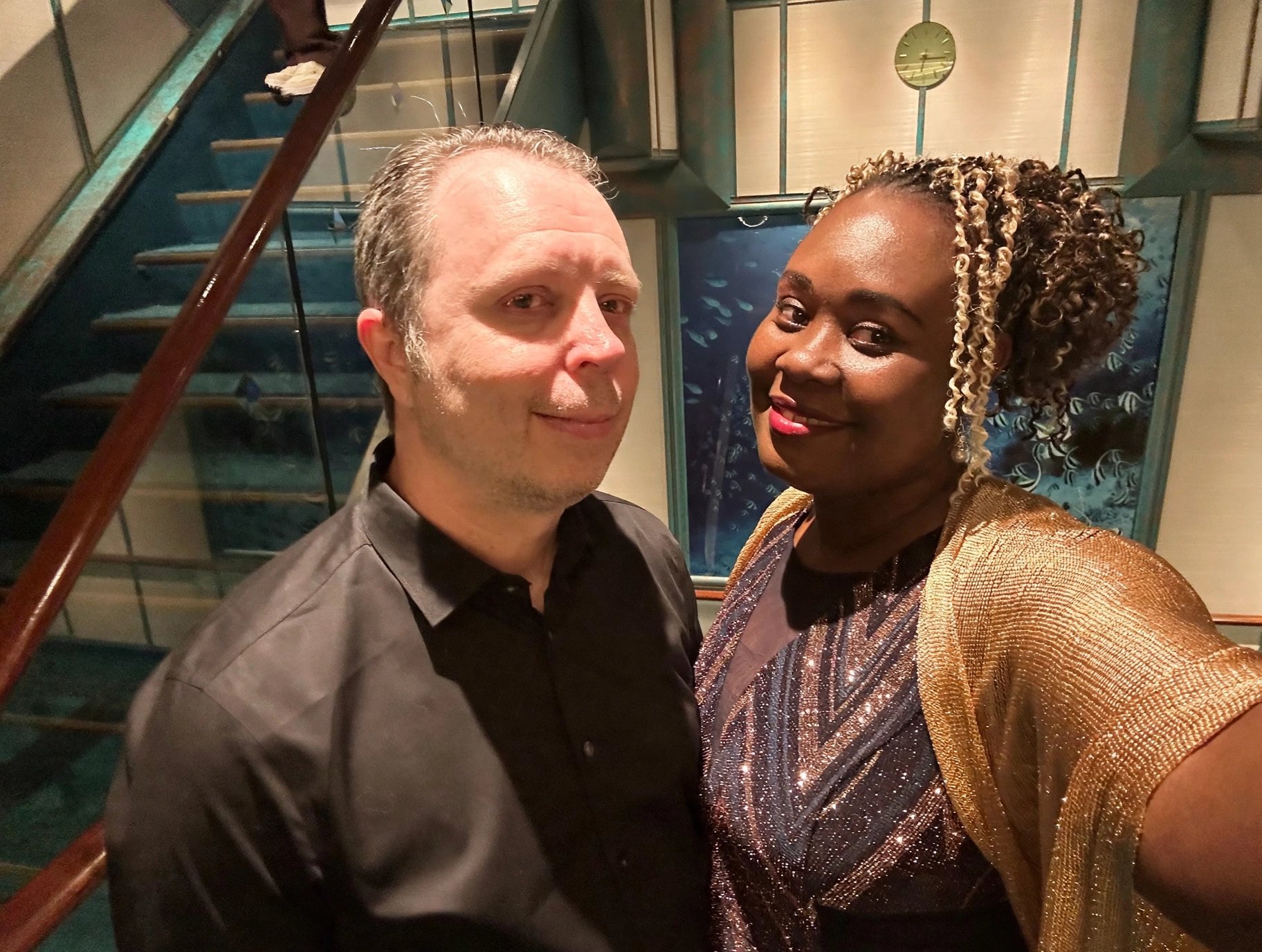 Jason G. Oliver and Paula S. Fuller of Plato Travel on a cruise ship